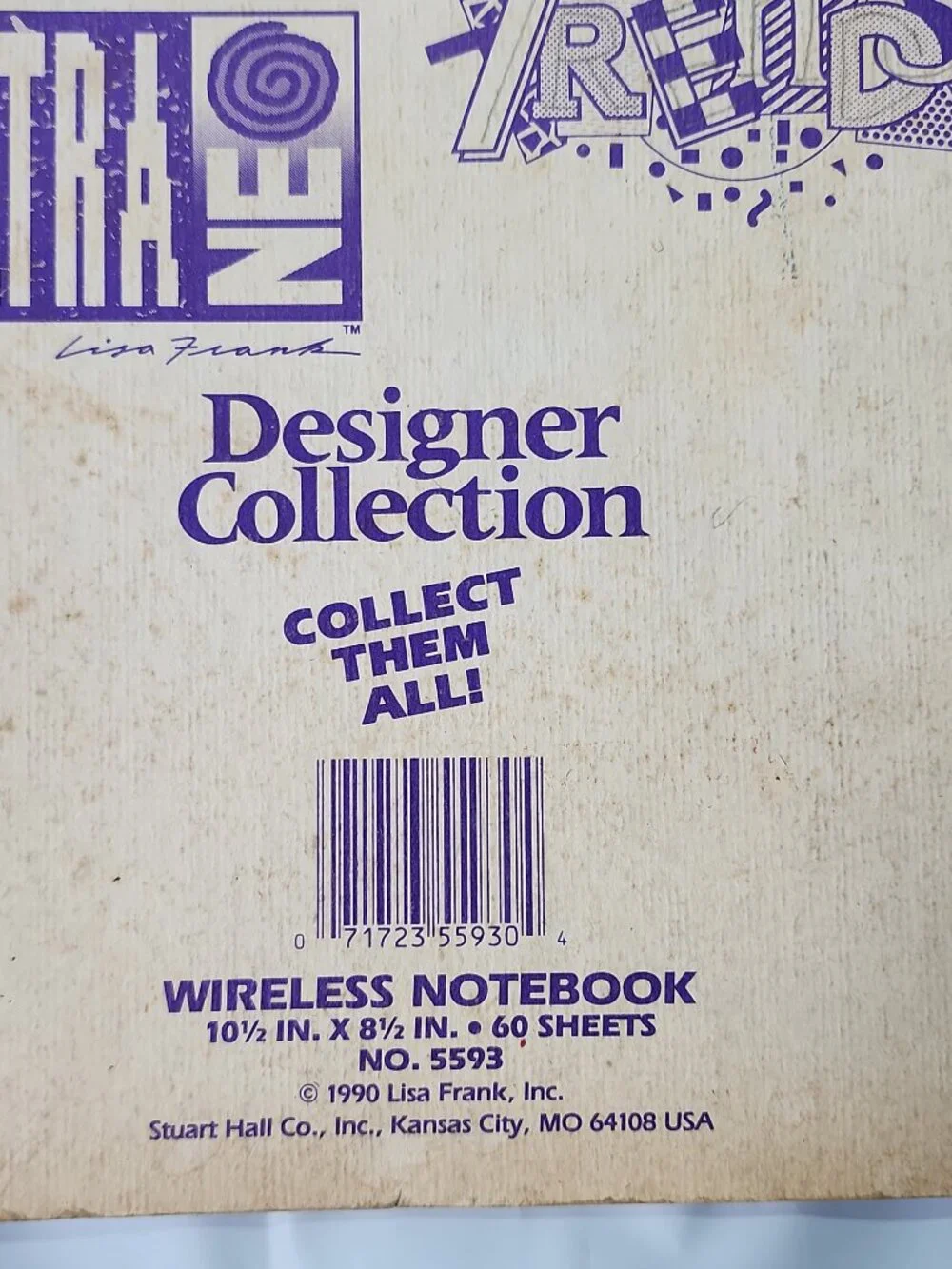 Vintage 1990 Lisa Frank Wireless Notebook Sydney Punk Poodle Stuart Hall USED